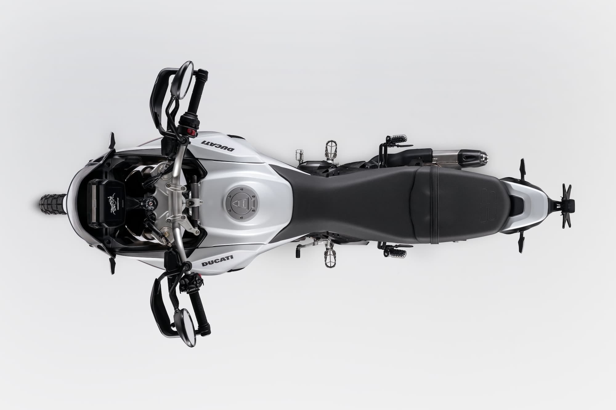 Ducati DesertX Buyer's Guide 10 2026 Ducati DesertX V2 viewed from directly above, showing its narrow tank and seat