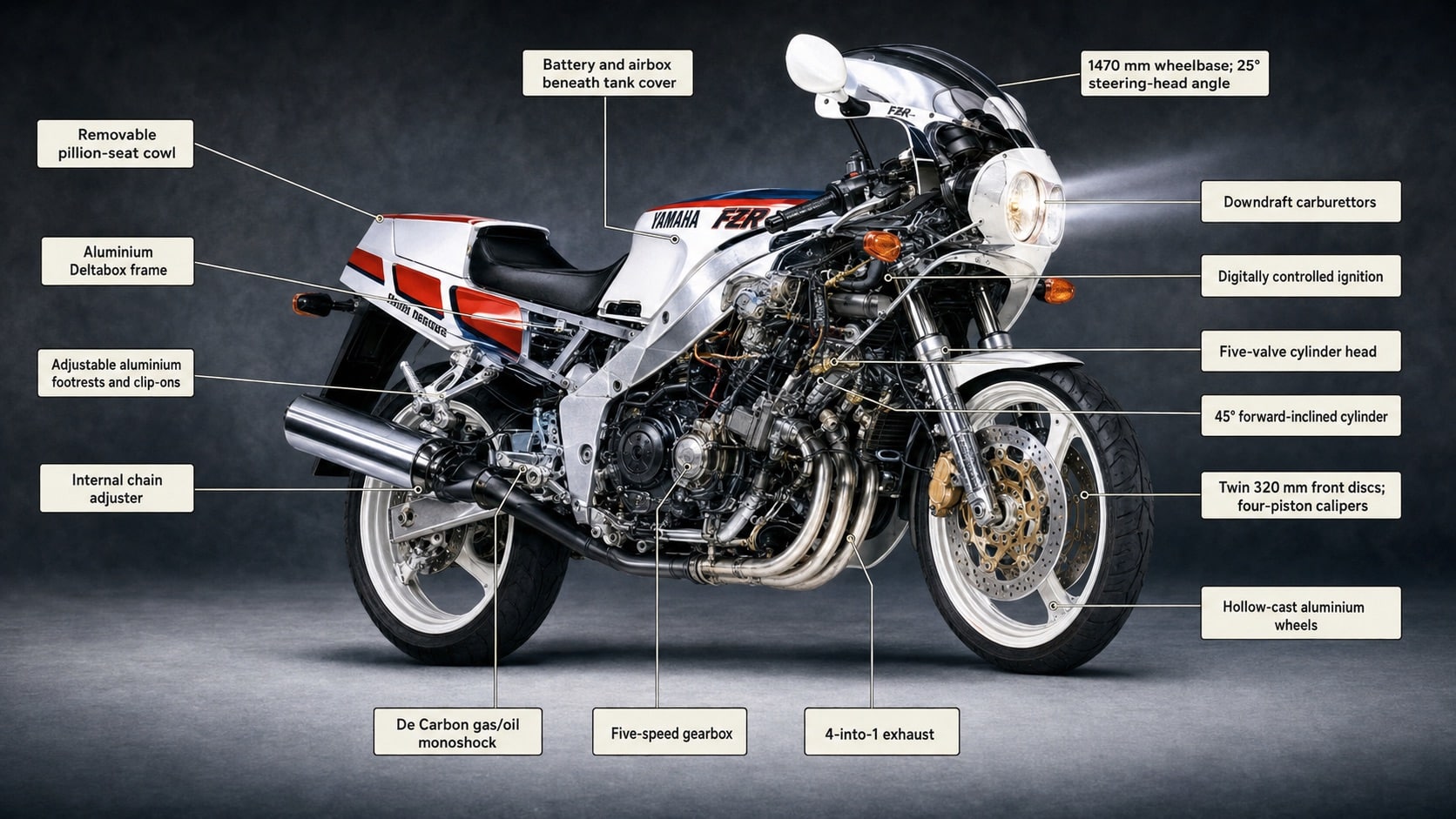 My ’80s Crush: The Yamaha FZR1000 Genesis 2 Yamaha FZR1000 components