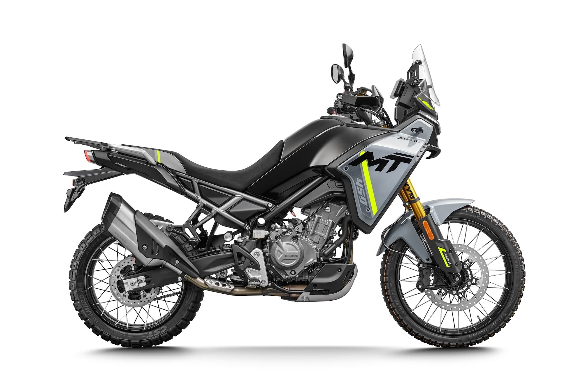 CFMOTO 450MT Review — Popular for a Reason 2 CFMOTO 450MT in Tundra Grey from the right side