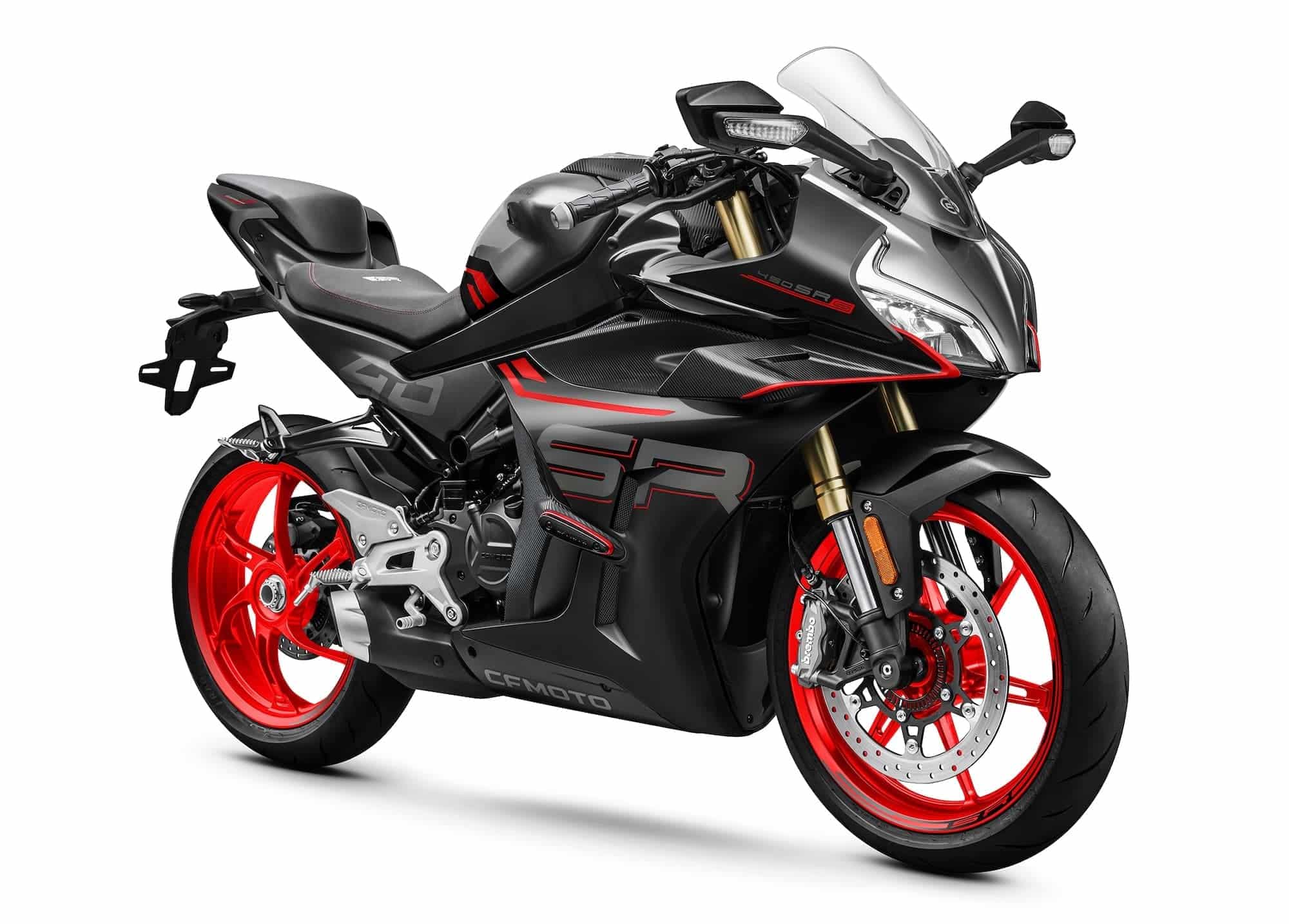 Kawasaki Ninja 300, 400, Ninja 500, Z300, Z400, and Z500 — Complete Buyer’s Guide 24 CFMOTO 450SR S in Zircon Black viewed from the right front