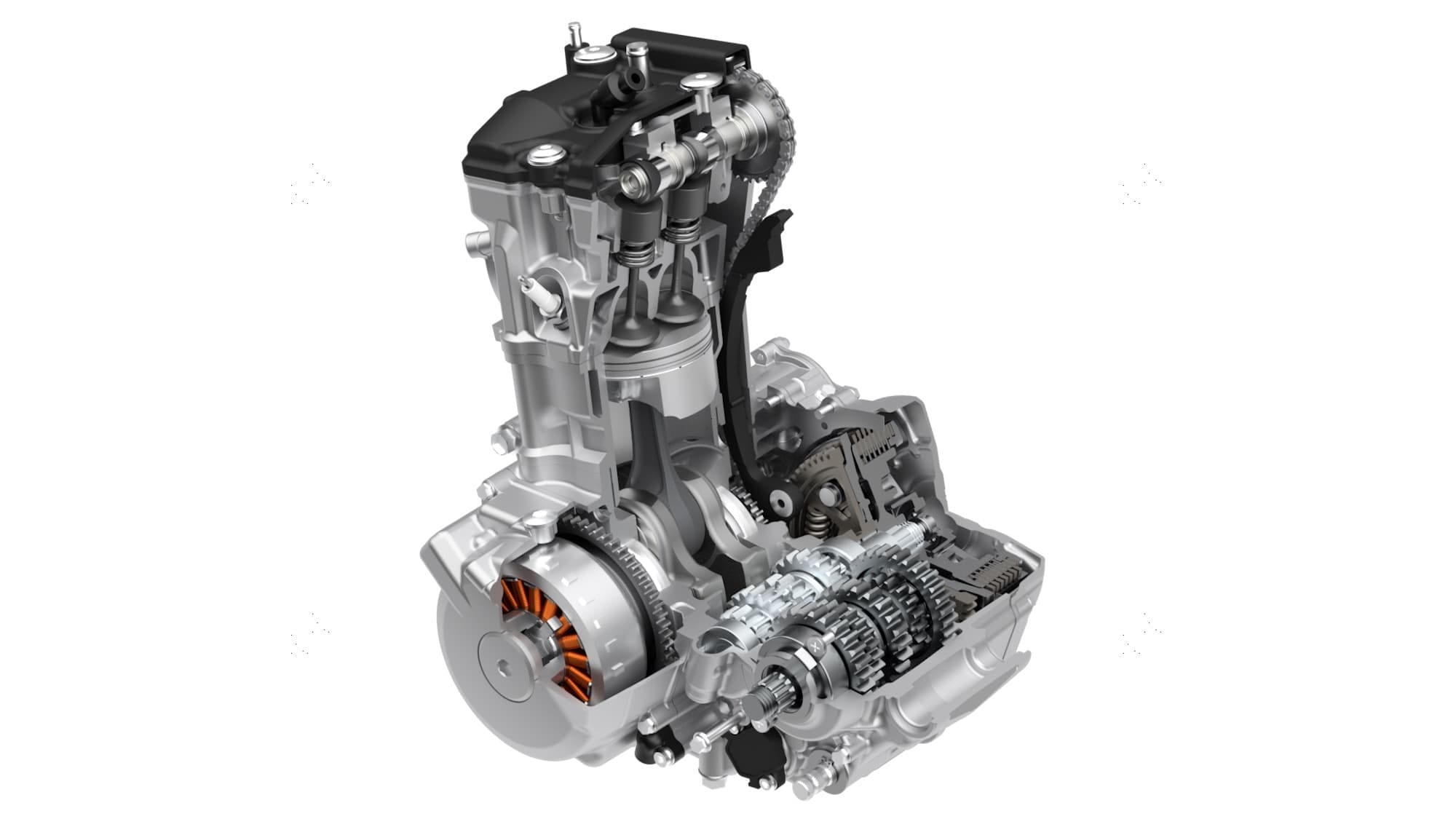 Suzuki DR-Z4S and DR-Z4SM Buyer’s Guide — Somewhat Modern, Still a DR-Z 7 Cutaway rendering of the Suzuki DR-Z4 398 cc engine and five-speed gearbox