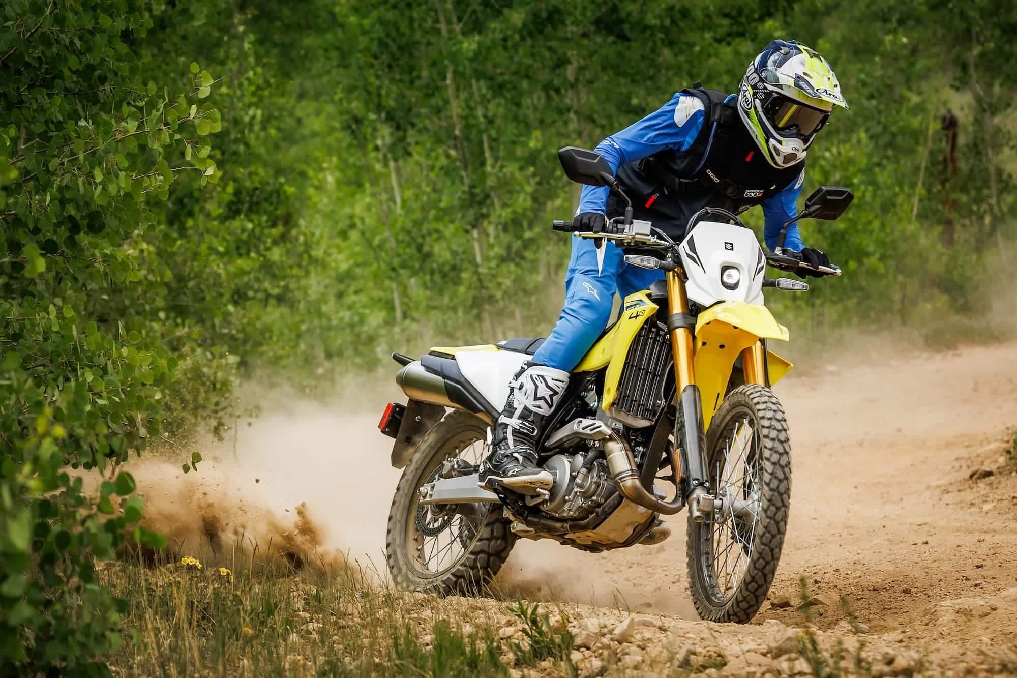 Suzuki DR-Z4S and DR-Z4SM Buyer’s Guide — Somewhat Modern, Still a DR-Z 10 Suzuki DR-Z4S sliding on a dirt road