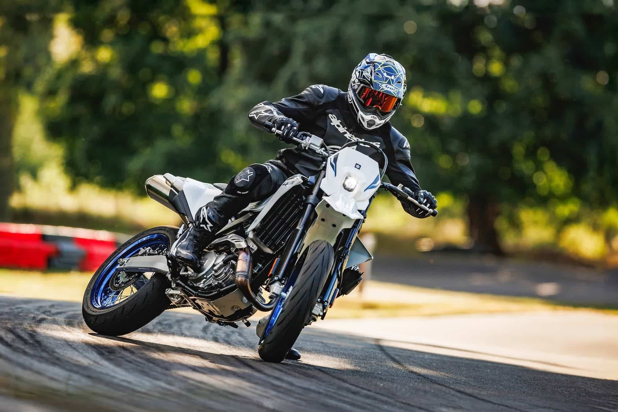 Suzuki DR-Z4S and DR-Z4SM Buyer’s Guide — Somewhat Modern, Still a DR-Z 9 Suzuki DR-Z4SM cornering on a paved circuit