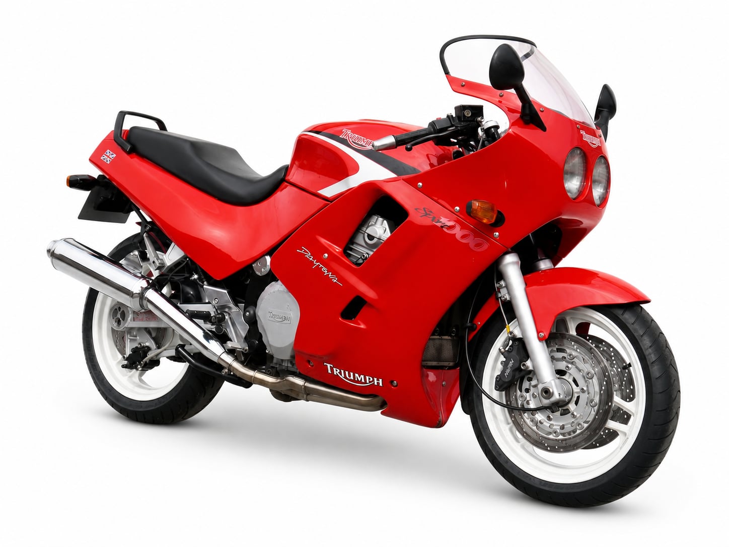 Triumph Daytona Model History and Buyer’s Guide (1967-2026) 4 Red 1991-1992 Triumph Daytona 1000 in a studio
