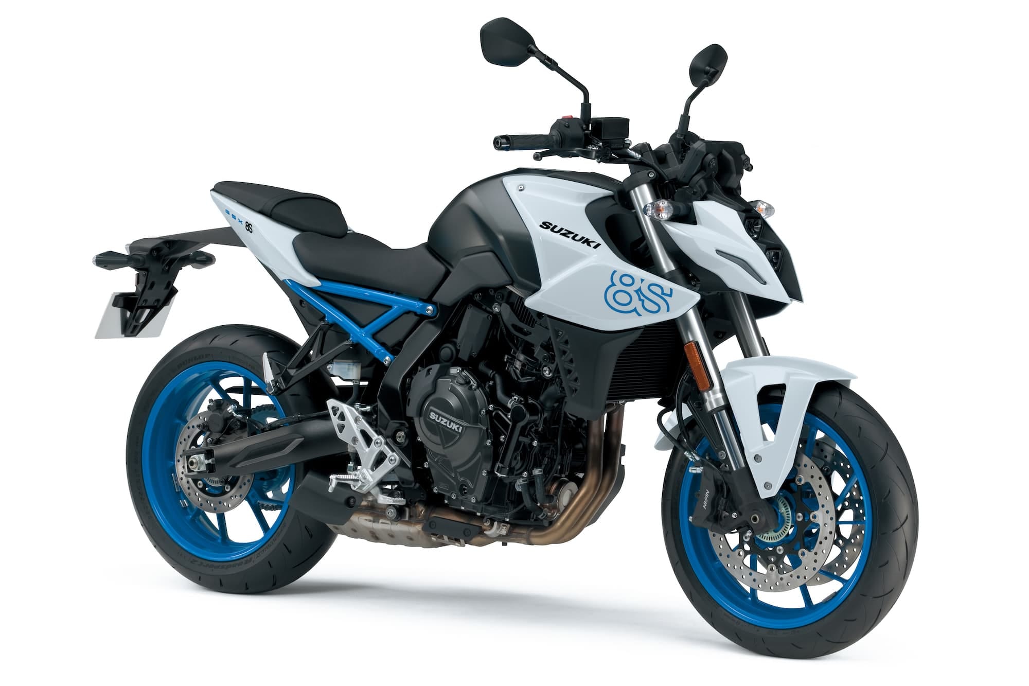 Suzuki GSX-8S, GSX-8R, GSX-8T and GSX-8TT Buyer’s Guide 1 White Suzuki GSX-8S, right-front three-quarter studio view